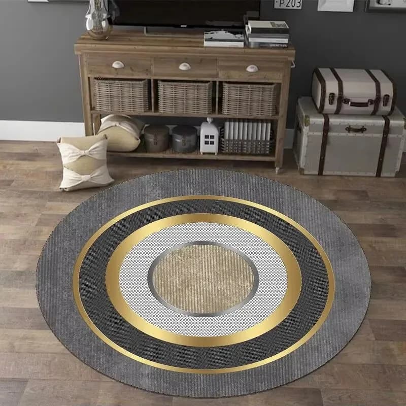 Tappeto rotondo di lusso in stile europeo Decorazione della casa Soggiorno Tappeti grandi antiscivolo Tappetini per guardaroba camera da letto