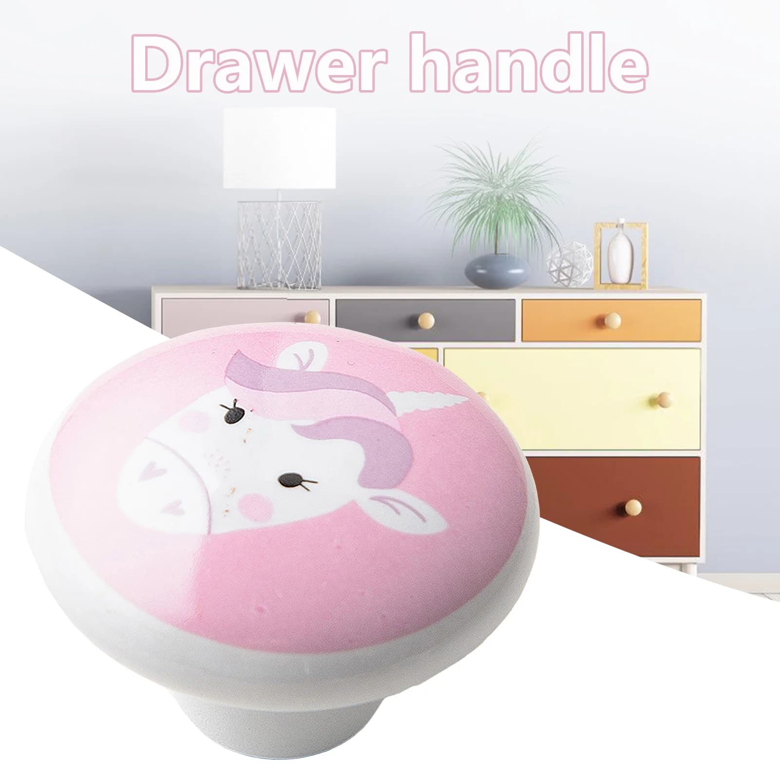 Manopole per cassetti in ceramica di design a fumetti Manopole per cassetti per armadietti per camerette per bambini adatte per porte del cassetto dell'armadio
