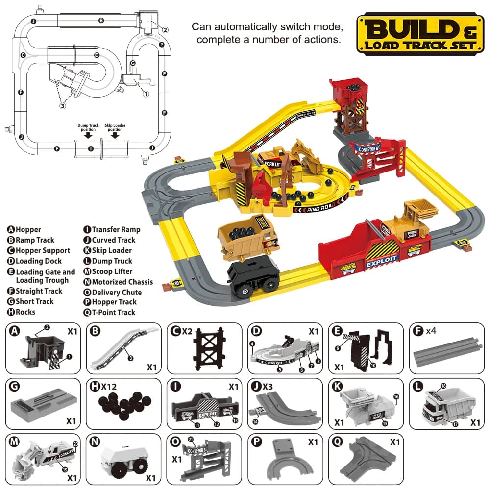 STEM Engineering Vehicle Mine Cart Adventure Railway Track Building Blocks DIY Construction Educational Toy Kids Gift