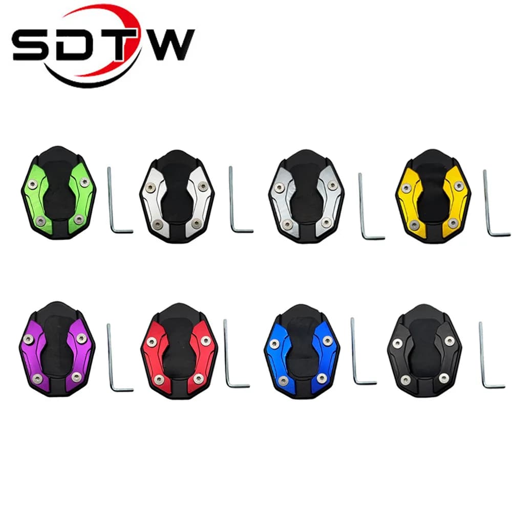SDTW Copertura per cavalletto laterale per moto Supporti per moto in lega di alluminio Accessori per cavalletto per estensione del piede per bicicletta universale