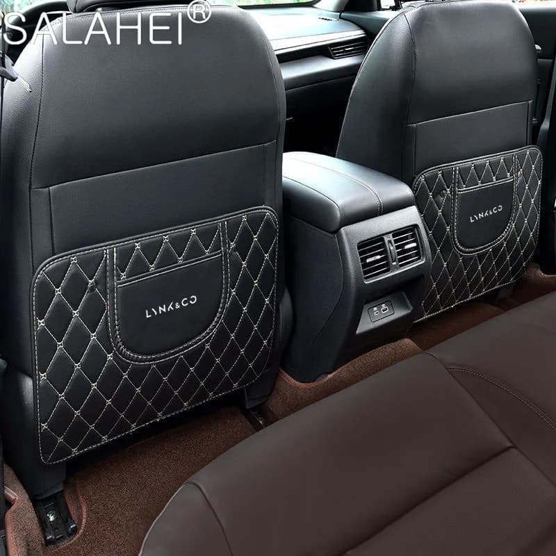 Tappetini in Pelle Anti-Graffio per Auto, Protezione Sedile Posteriore, Accessori per LYNK&CO 01 PHEV 02 03 PHEV 03+ 05 06 09 PHEV 09 MHEV