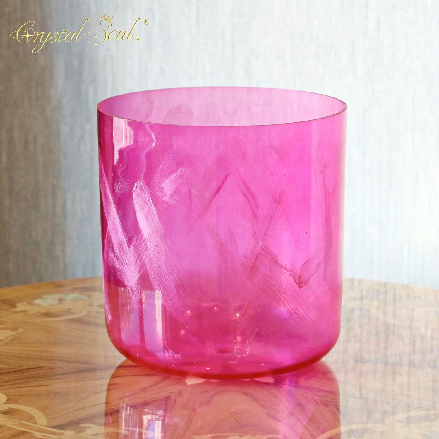 Crystal Soul Exclusive Design Romantic Aegean Sea Pink Pearl Alchemy Crystal Singing Bowl Singing for Yoga