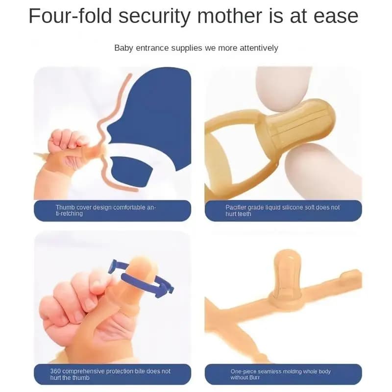 Guanto per tappo per succhiare le dita in silicone per protezione per succhiare il pollice per bambino Comodo dispositivo correttore per mordere per massaggiagengive per ragazze dei ragazzi