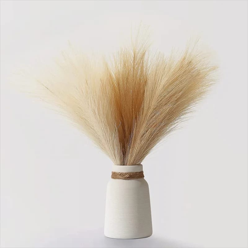 10 pezzi di erba di pampa artificiale bouquet per la casa camera da letto camera decorazione della festa nuziale pianta finta simulazione fiore secco canna