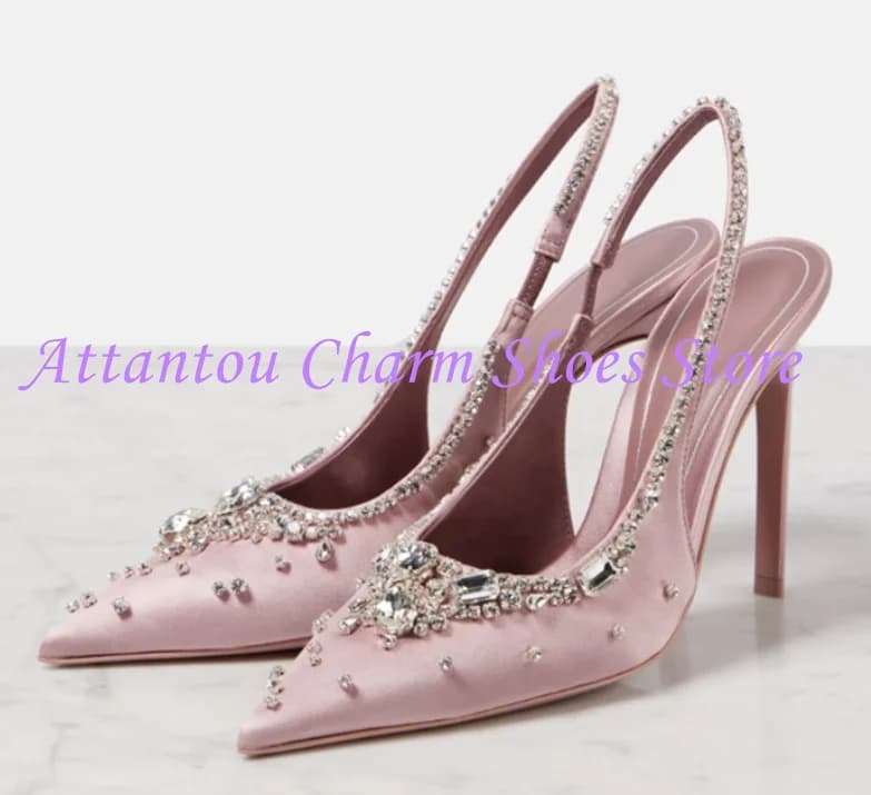 New String Beads Lady Crystal Sandals Fashion 5/10cm Thin Heel Gladiator Sandals Woman Party Shoes Pumps Wedding Shoes