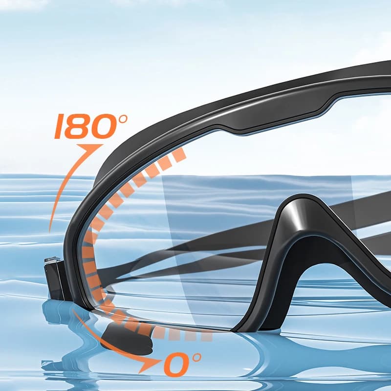Professional diving glasses with large frame, waterproof and anti-fog, popular online, adult swim glasses