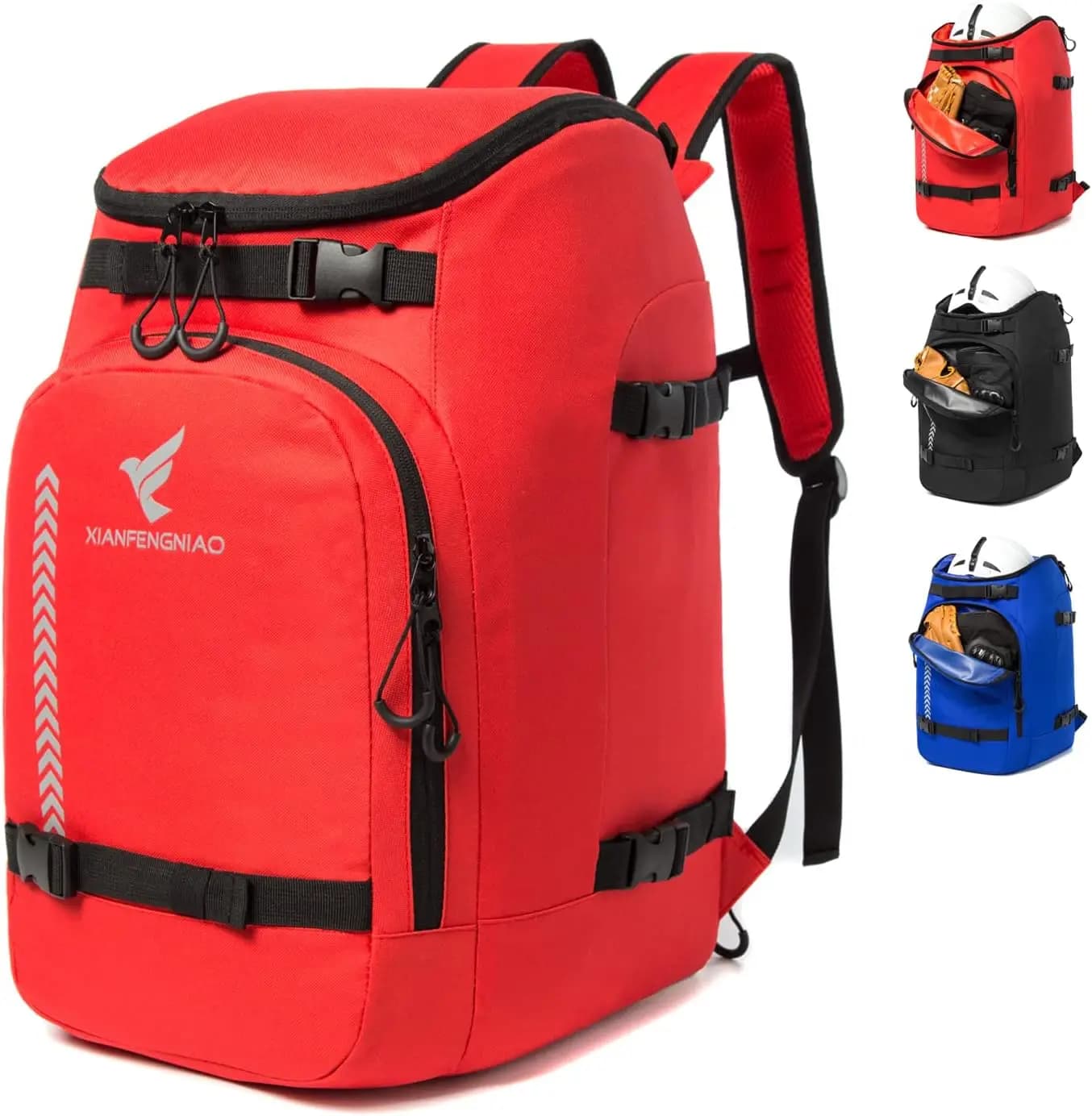 Zaino da viaggio impermeabile da 50L per scarponi da sci, casco da sci, occhiali, guanti, sci e snowboard