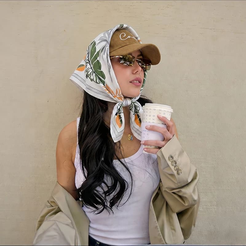 Sciarpa alla Moda Quadrata, Hijab, Turbante da Donna, Foulard di Lusso Stampato, Sciarpa, Fazzoletto, Bandana, Fazzoletto da Collo, Fascia Antivento per la Testa