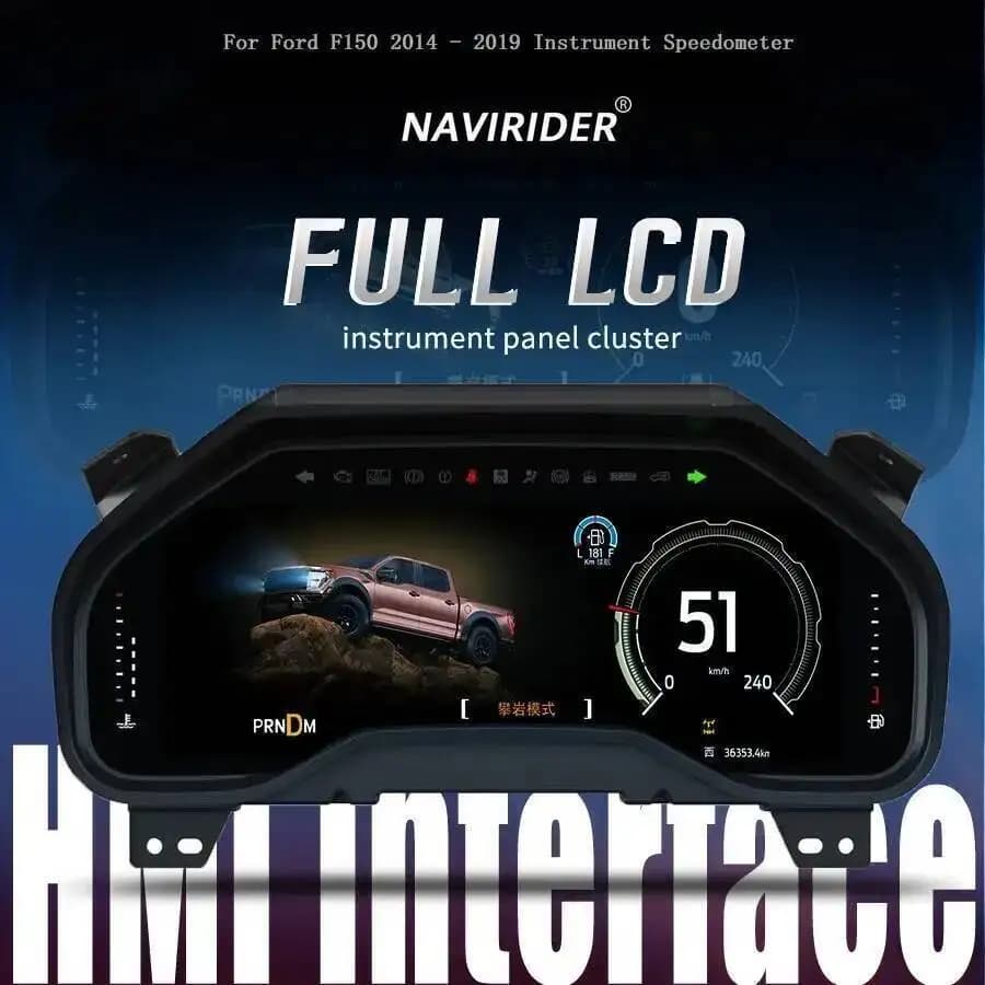 12.3" Linux FULL LCD Digital Instrument Cluster​ For Ford F150 2014 - 2019 Car GPS Speedometer Dashboard Smart Virtual Cockpit