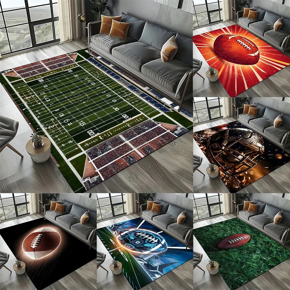 Sports Theme Carpet: Running Board, Basketball Field, Football Field, Children's Mat, Home Decoration, Bedroom Anti-slip Mat