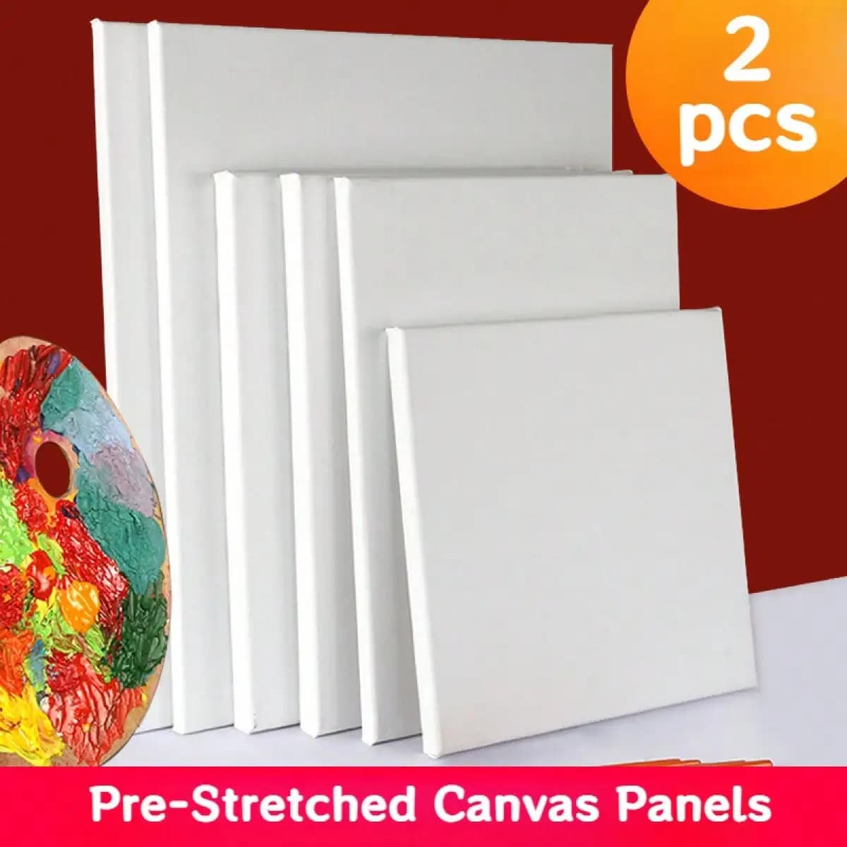 2 Pacchi di Pannelli in Tela Pre-Stirata, Telaio in Legno, Materiale in Tessuto. Diverse Dimensioni: da 5x7 a 16x20 Pollici. Per olio, acrilico, tempera. Articoli artistici per il ritorno a scuola.