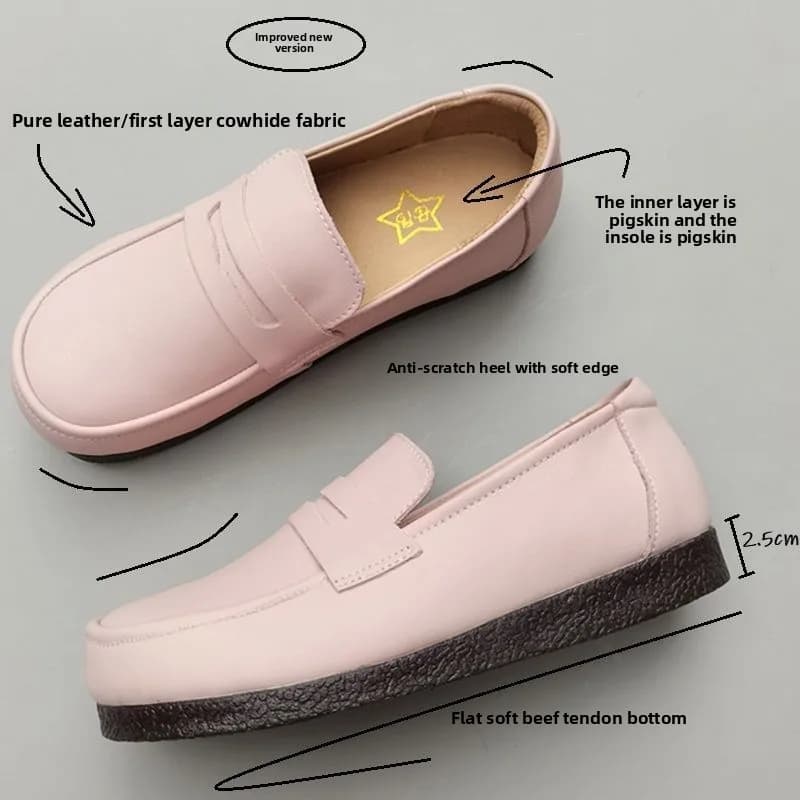 Mocassini da donna in vera pelle, scarpe casual traspiranti con suola piatta in pelle bovina, taglia grande 44, primavera estate