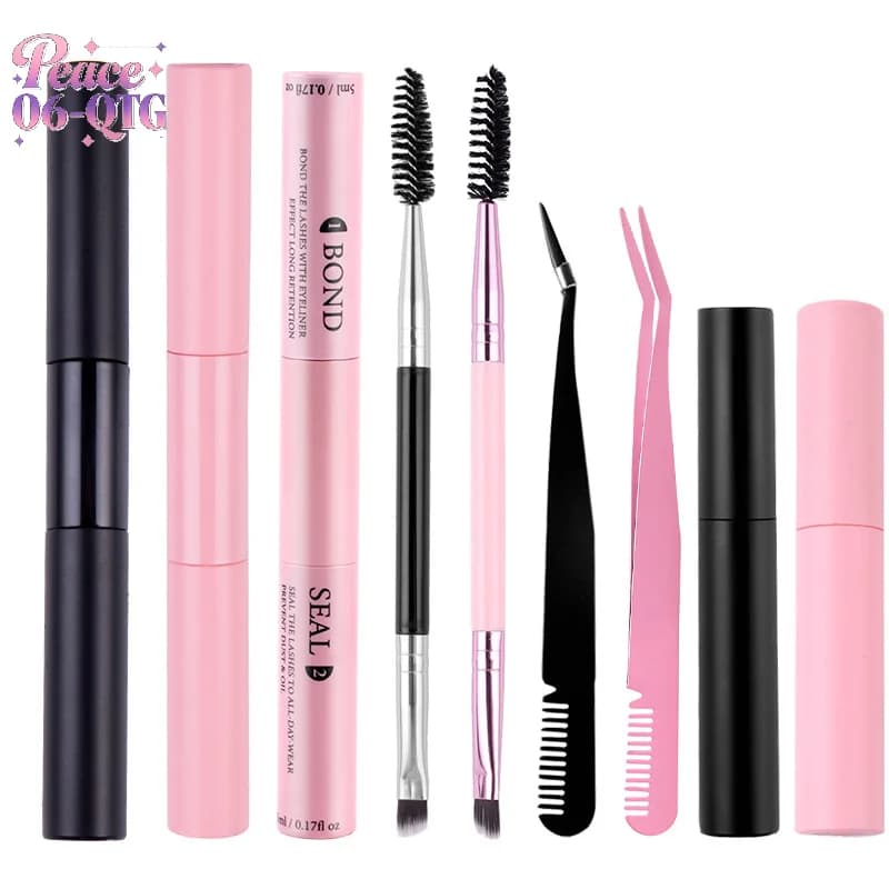 Necklace and Sealant for Fake Eyelashes, Long-lasting Wall decal for Eyelash Clamps, Waterproof Mascara to Double Fin Eyelashes