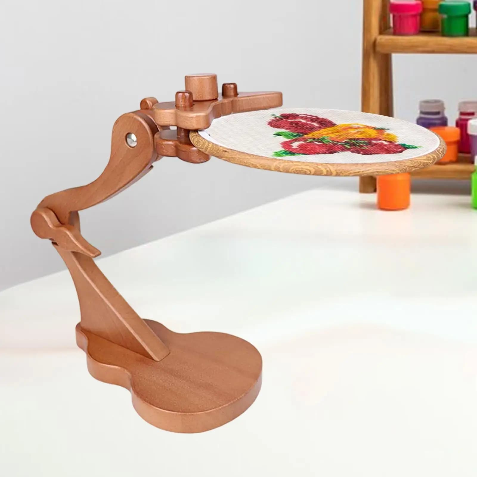 Supporto per cerchio da ricamo Accessori per cucire Legno Pratico ricamo Punto croce Telaio per quilting Uomo Donna Appassionato di fai da te