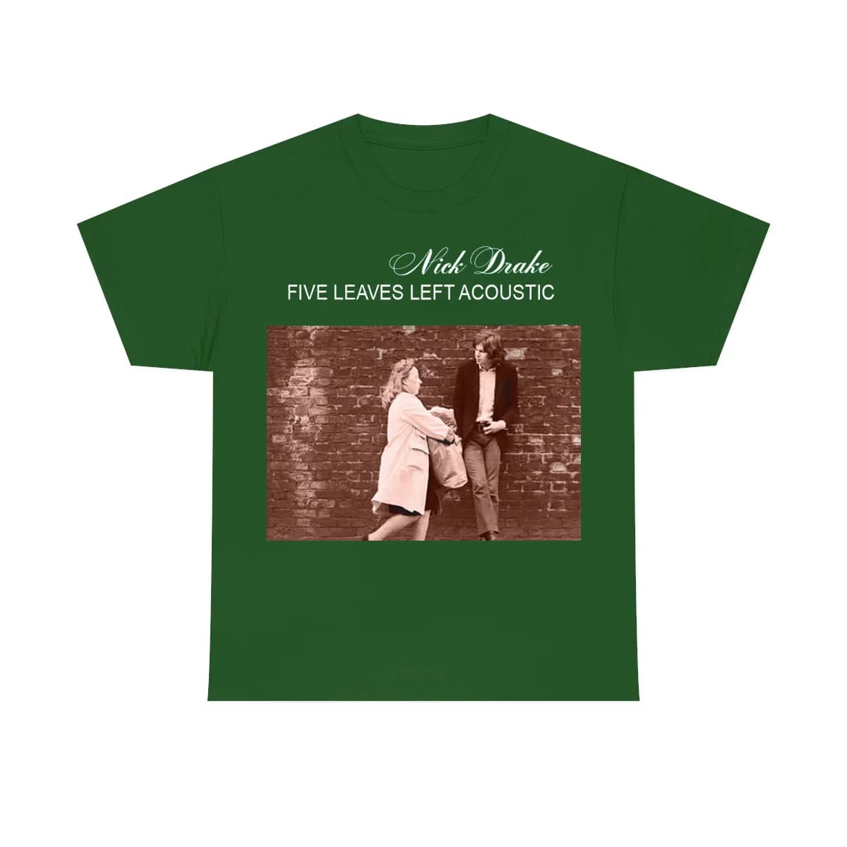 VTG Nick Drake T-shirt Green Short sleeve All sizes S-5Xl