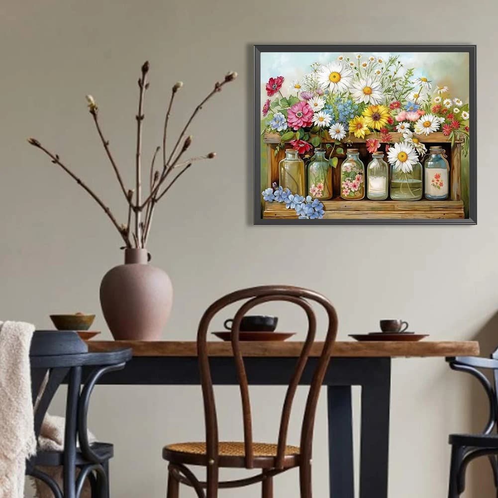Paint By Numbers Kit On Canvas DIY Oil Art Flower Picture Home Wall Decor50x40cm