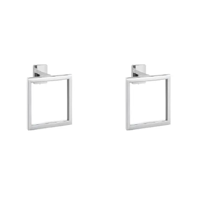 【ULTIMA OCCASIONE】2X Portasciugamani quadrato in acciaio inossidabile, gancio per asciugamani, accessori per l'organizzazione del bagno 16X13mm Si