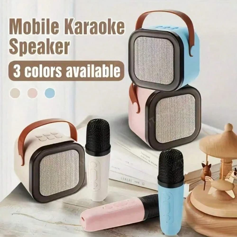 Macchina per Karaoke Bluetooth con 2 Microfoni Wireless, Altoparlante PA Portatile per Casa e Bambini, Regalo, Bluetooth 5.3