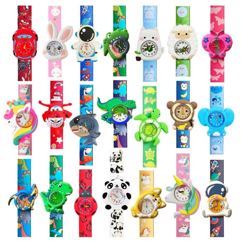 Orologio da Polso per Bambini con Cinturino Stampato, 1-15 Anni, Regalo di Compleanno, Gioco Educativo per Imparare le Ore, per Bambini e Bambine