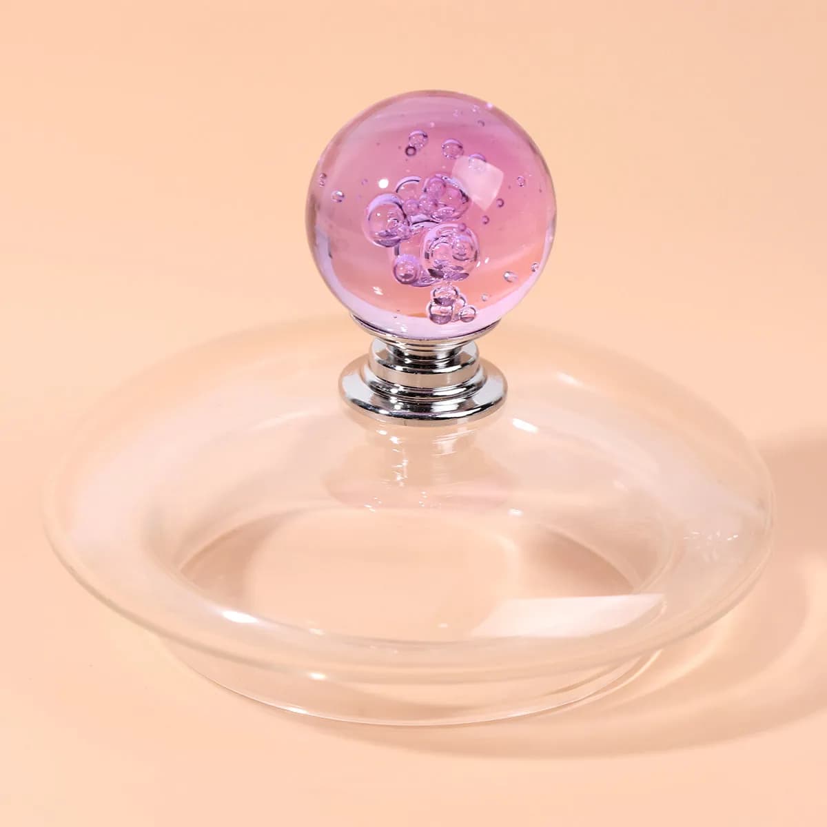 4Set Bubble Ball Drawer Knob Silver Aluminum Alloy Single Hole Cabinet Door Pull Handle for Home Office Drawers
