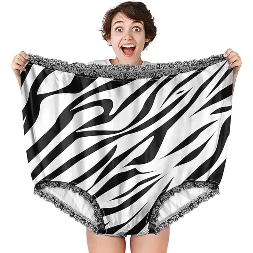 Granny Panties Funny Gag Gifts for Adult Women Men Wedding Party Bride Big Mama Undies Prank Giant Mormon Underwear Zebra