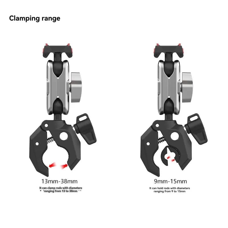 Supporto panoramico ABDE-For DJI Gopro Hero per selfie stick, monopiede per moto, bicicletta e manubrio.