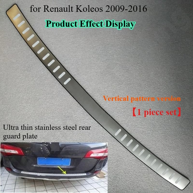 Per Renault Koleos 2009-2016 auto in acciaio inossidabile Paraurti posteriore Protezione pannello ripido boot cove