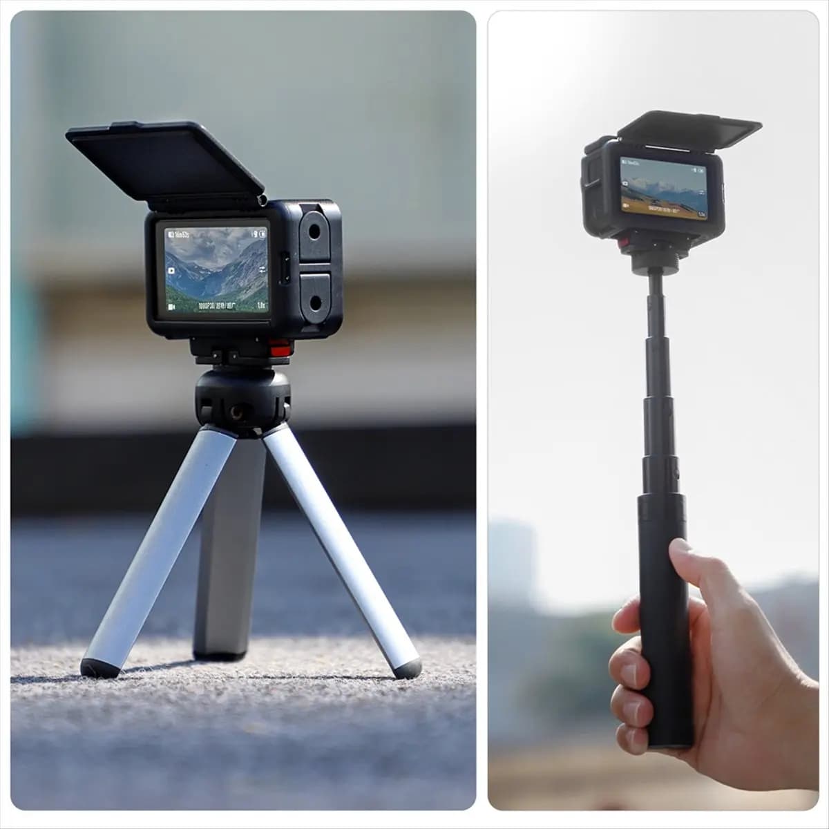 【2026 NEW】 Cage for Action 5 Pro/4/3 Protective Case Quick Release Adapter Expansion Frame with Camera Hood