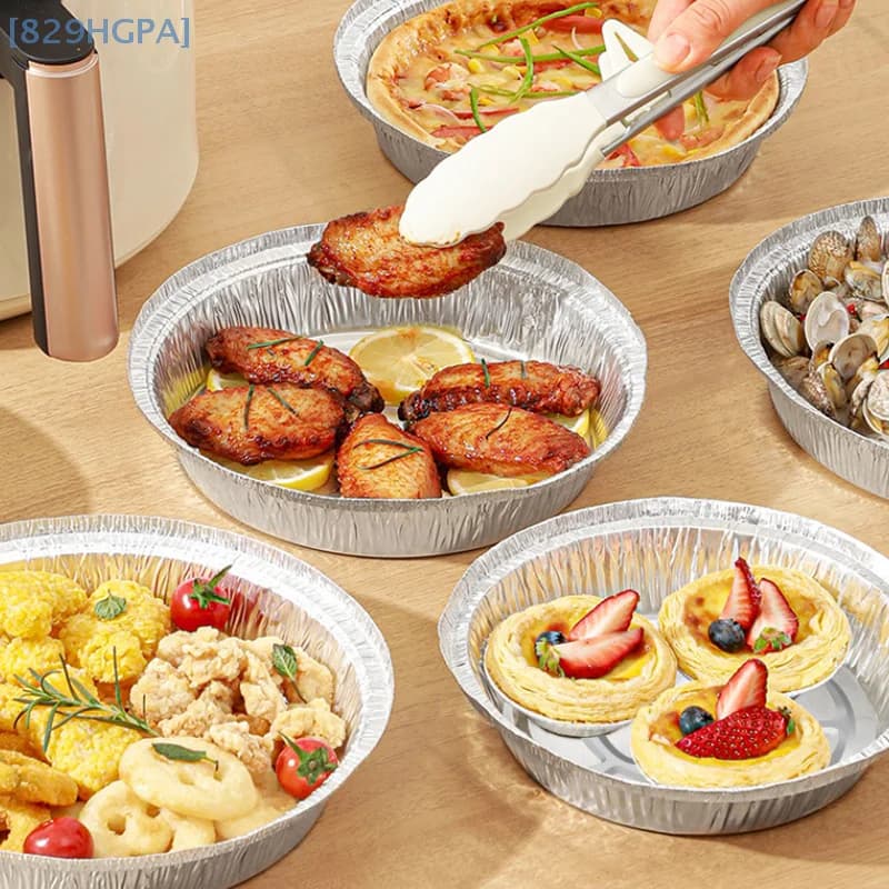 Friggitrice ad aria Padella in foglio di alluminio Forniture da cucina Contenitori per alimenti Forno quadrato Vassoio per barbecue Utensili da cucina antiaderenti resistenti all'olio