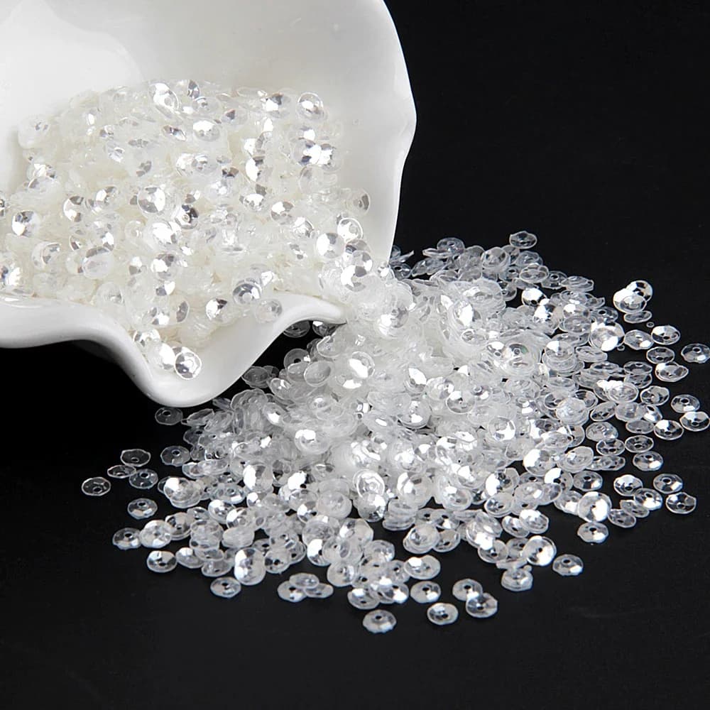 Paillettes di cristallo trasparente 3mm 4mm 5mm 6mm PVC rotondo tazza piatta paillettes allentate paillette cucito matrimonio artigianale accessori fai da te 10g