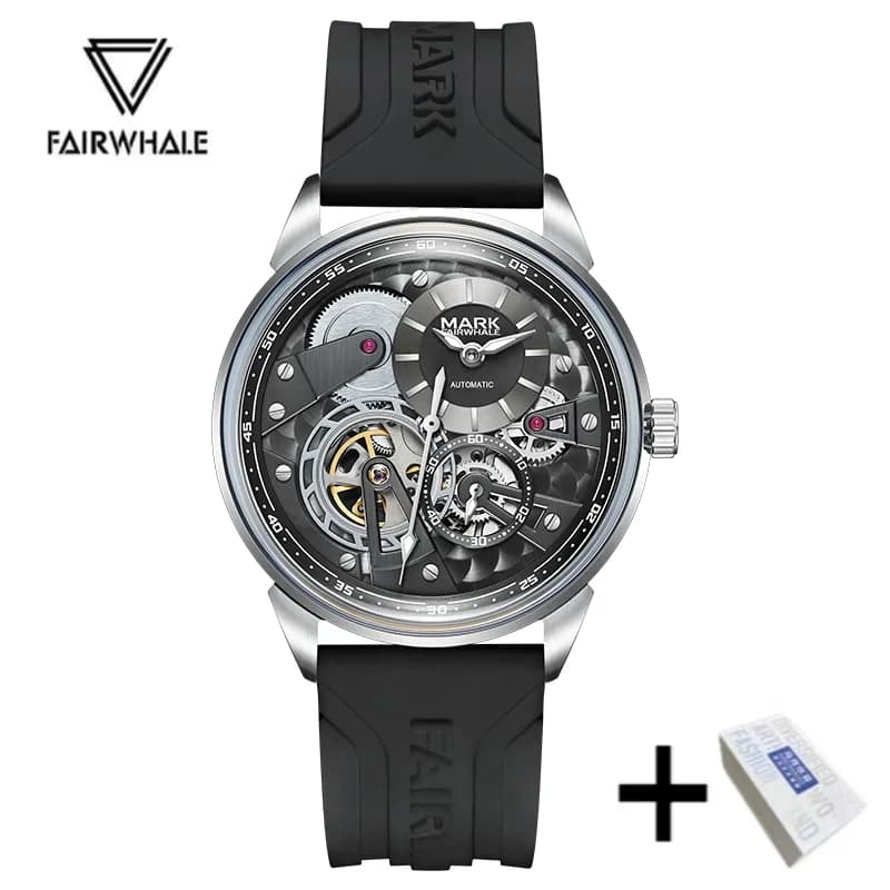 Mark Fairwhale Top Brand 6042 Men's Mechanical Watch Cool Hollow Mechanical Large Dial Automatic Mechanical Watches for Man
