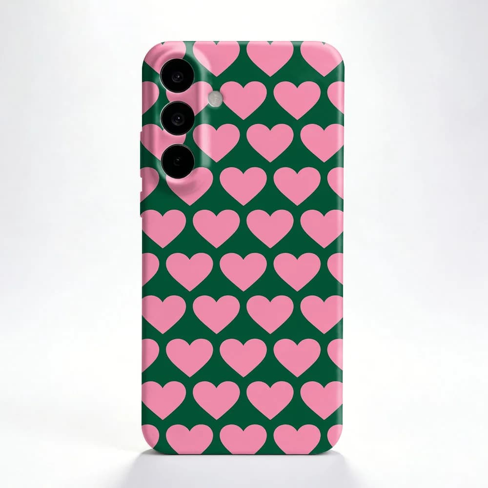 Custodia Rosa a Cuore per Samsung S26 S25 S24 S23 S22 Plus S21 Ultra Edge S23 S24 S25 FE, Cover Rigida Antiurto in PC