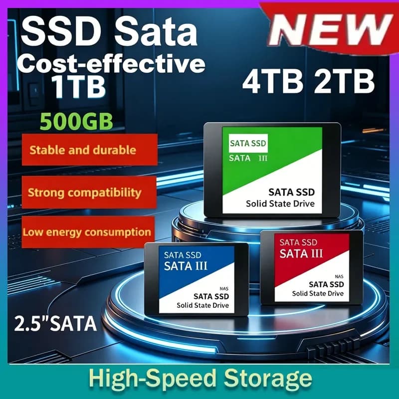Disco a Stato Solido SSD da 4TB ad Alta Velocità, 500G 1TB 2TB, Disco Rigido Interno SATA3 da 2,5 Pollici per Laptop, Microcomputer e Desktop