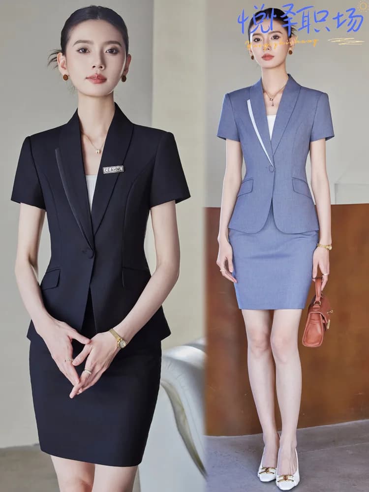 Elegant and sophisticated women's professional suit2025Spring new stylish blazer and pencil skirt two-piece set