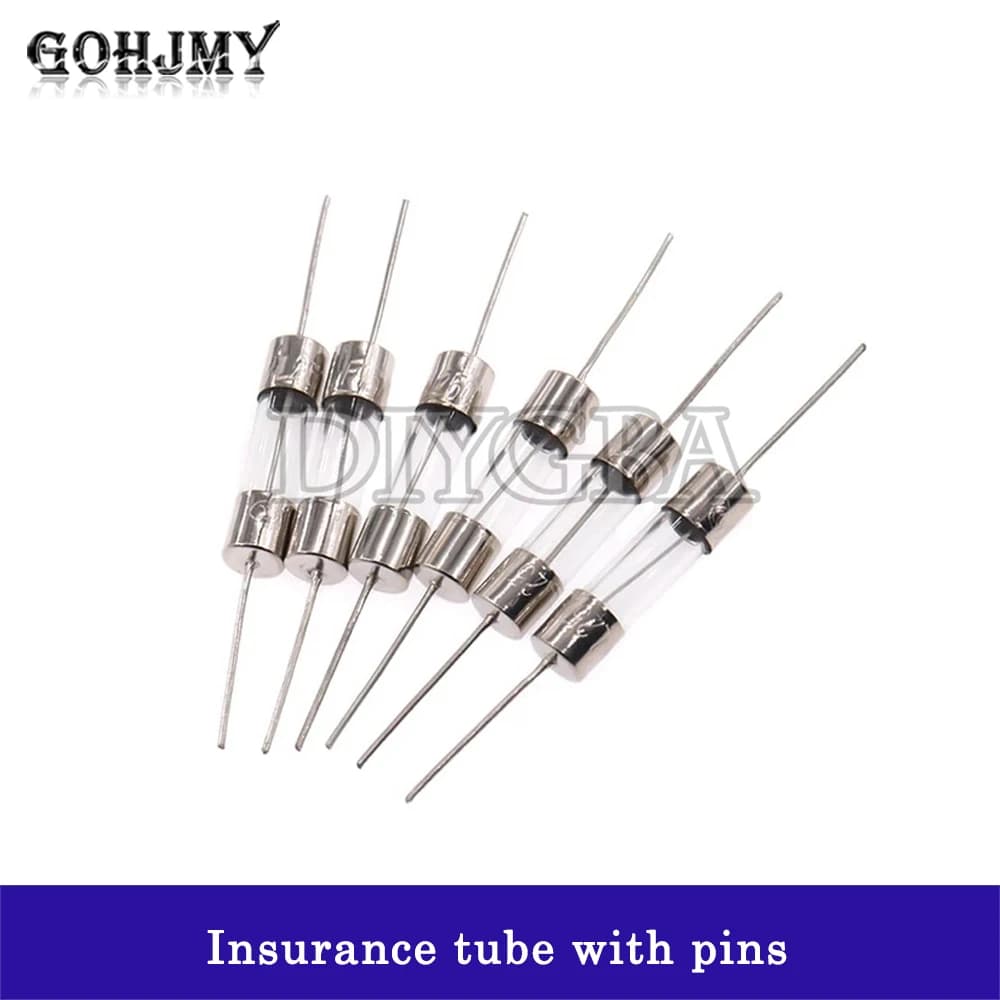 10PCS 5*20mm Fusibile ceramico a rottura rapida Fusibile a tubo lento con pin 5X20MM 250V 0.5A 1A 2A 3A 4A 5A 6A 7A 8A 10A 12A 15A 20A 25A
