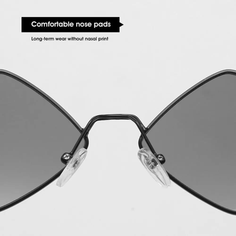 Occhiali da Sole Trendy con Montatura Quadrata in Metallo, Stile Diamante, per Uomo e Donna