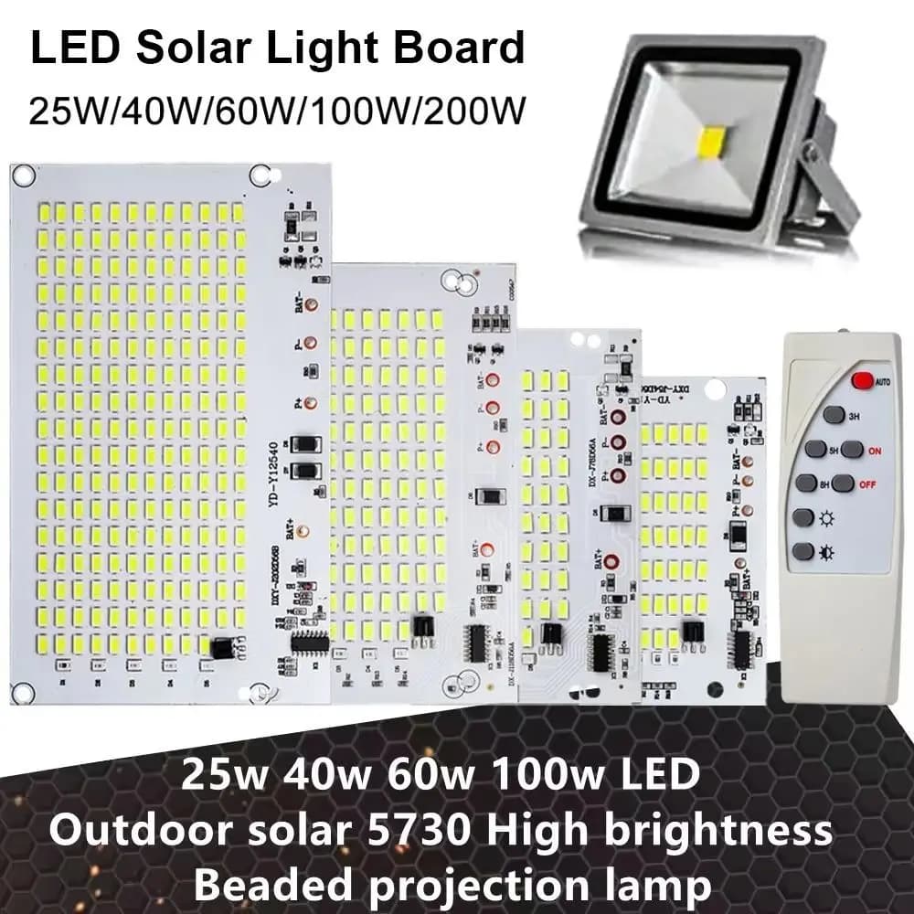 1 pz 25/40/60/100/250 W LED pannello solare SMD5730 pannello sorgente luminosa ad alta luminosità con telecomando luce bianca
