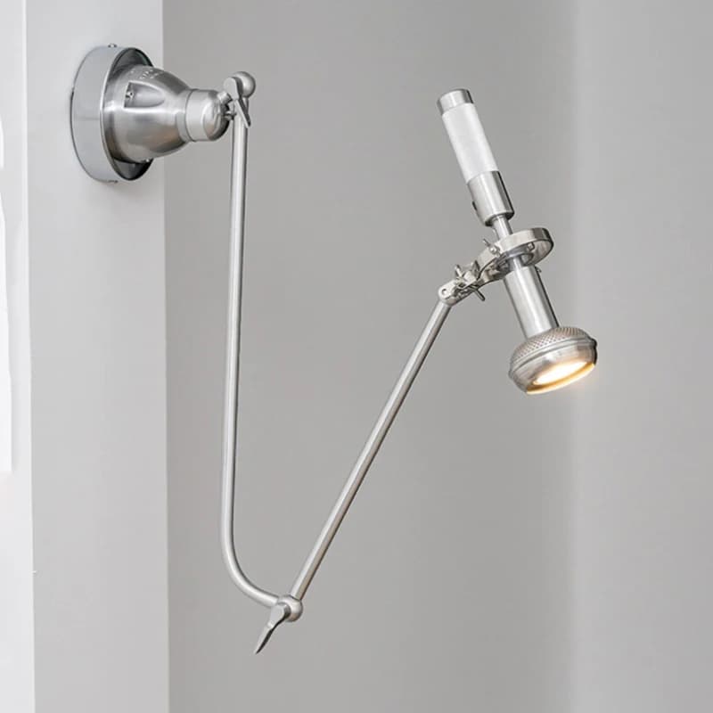 Lampadina moderna GU10 in metallo cromato a braccio lungo Nuovo stile Sconce EU AU US UK Adattatore per lettura Studio Camera da letto Foyer Lampade da parete