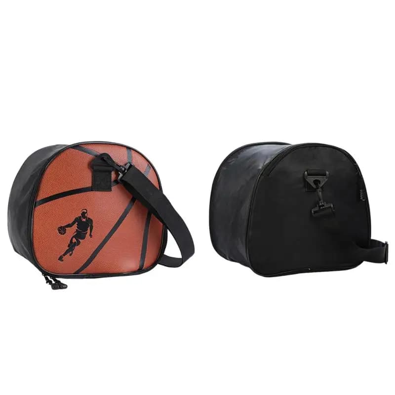 Large Capacity Basketball Pattern Bag Adjustable Single Shoulder Crossbody Basketball Bag Zipper Pocket Sports Storage Bag