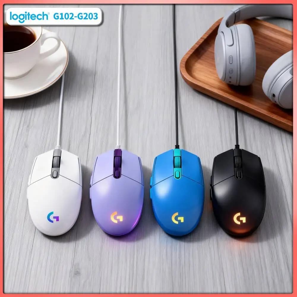 Logitech G102 Prodigy Gaming Mouse, High-Speed Response, RGB Lighting, 6 Programmable Buttons for PC