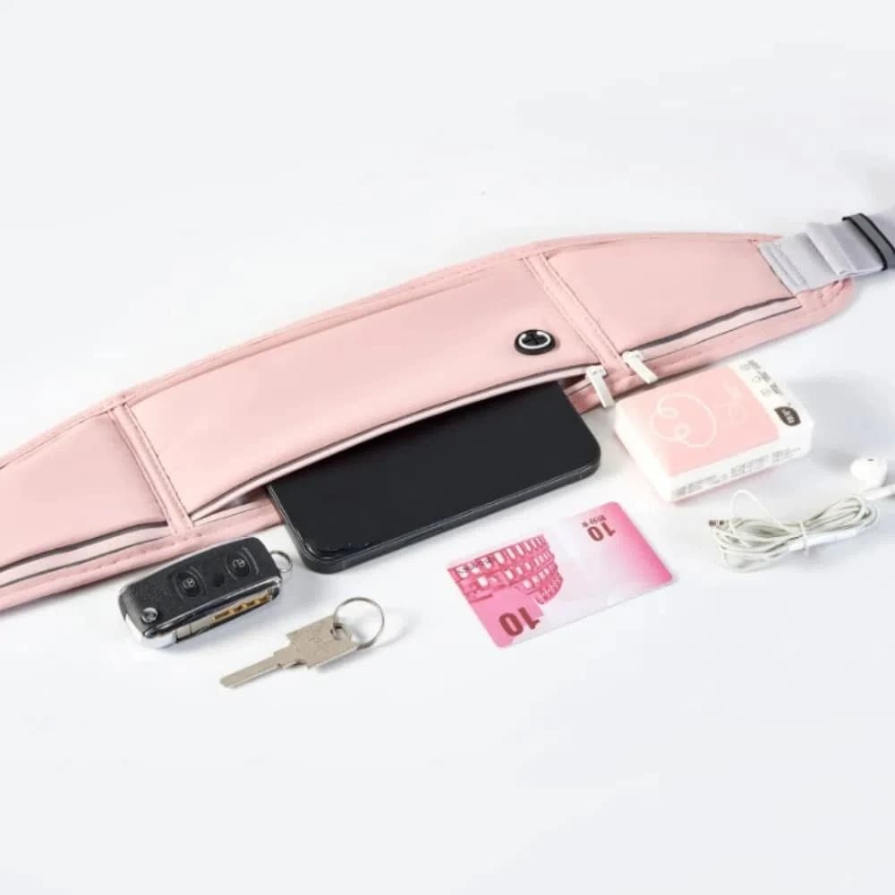 Running Waist Bag with Three Parts Waterproof Multifunction for Marathon, Lightweight, Sports Phone Door