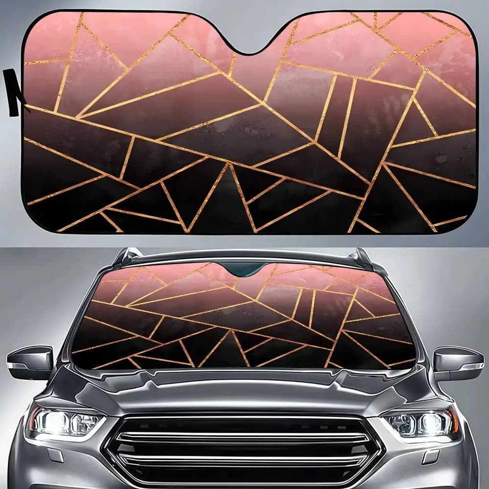 Parasole Decorativo a Righe Geometriche per Parabrezza, Copertura Parasole per Auto, Protezione Solare per Veicoli