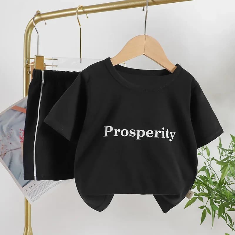 Lettera Tshirt + pantaloncini 2 pezzi abbigliamento estivo di marca ragazzi e ragazze nuovo stile Casual moda bambini girocollo Pullver top abiti