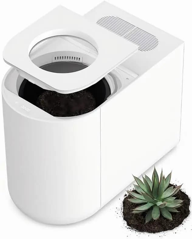 5L Electric Kitchen Composter for Countertop, Smart Indoor Compost Bin with Visible Window, Humidity Sensor, LED Display, Odor