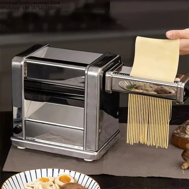 Macchina Elettrica per Pasta, Pressa per Noodles, Macchina per Pasta Commerciale e Domestica, Macchina per Ravioli in Acciaio Inossidabile