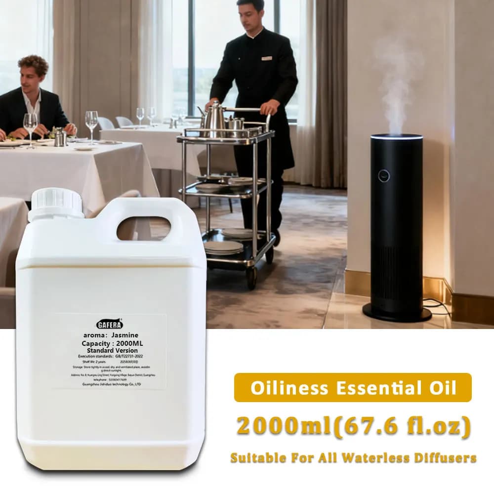 GAFERA 2000ml (67.6 fl.oz) Jasmine/Hilton Essential Oils - For All Waterless Diffuser, Hotel Diffuser Replenish Aromatherapy Oil