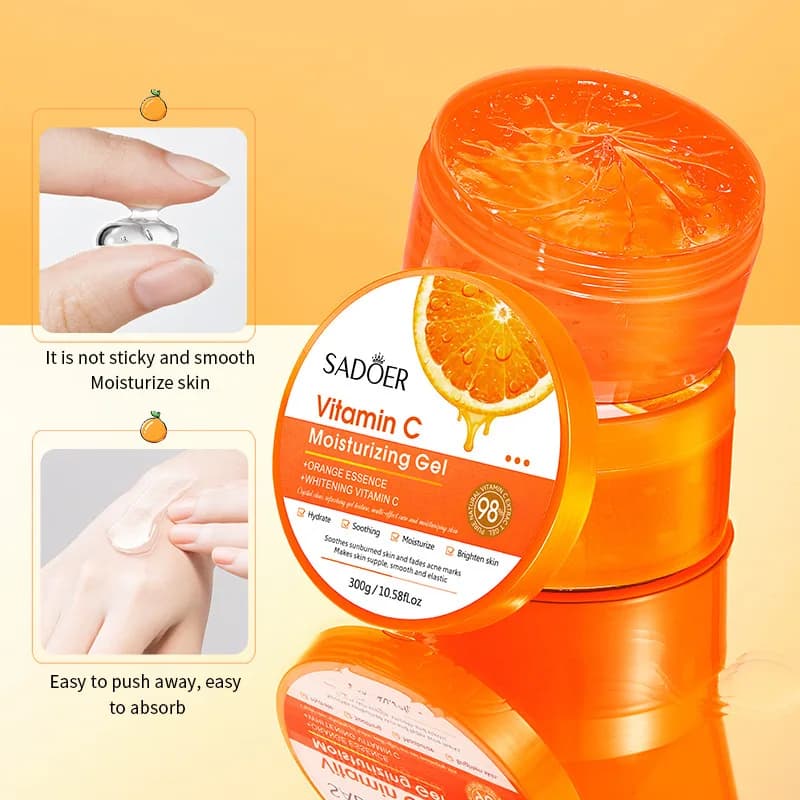 SADOER Vitamin C Hydrating Aloe Vera Gel Face Creams Skin Antiwrinkles Nutrient Moisturizing Cream for Face Skin Care