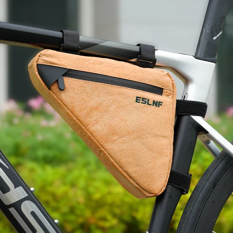 ESLNF Borsa da telaio per bici riutilizzabile ecologica Kit di attrezzi Borsa triangolare impermeabile per bici da strada MTB per riporre gli pendolari