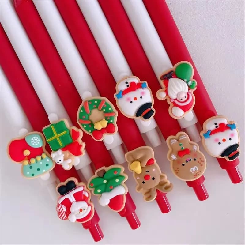 40 Pz/lotto Carino Di Natale Penna Gel Retrattile Kawaii Penne Del Fumetto 0.5 millimetri Inchiostro Nero di Scrittura Materiale Scolastico Regali di Cancelleria Per Ufficio