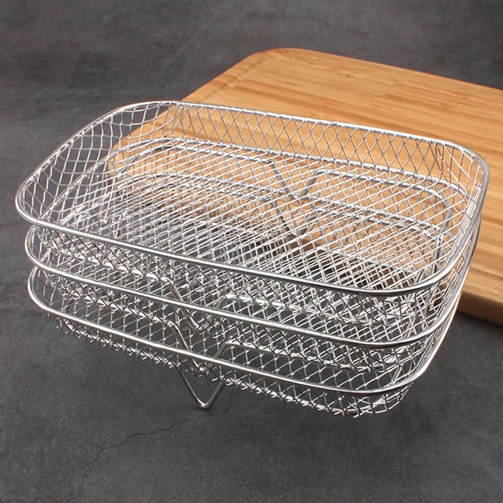 Stainless Steel Air Fryer Grill, Stackable Kitchen Fryer for Oven and Steam